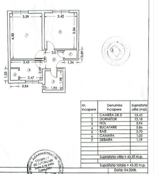 Apartament cu 2 camere decomandat în Viilor
