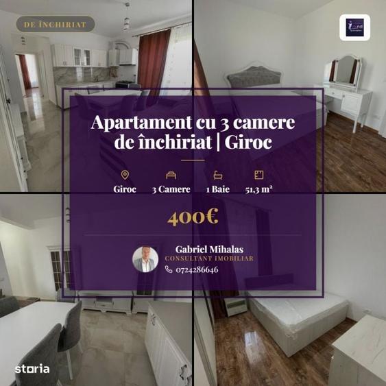 Apartament cu 3 camere în Central
