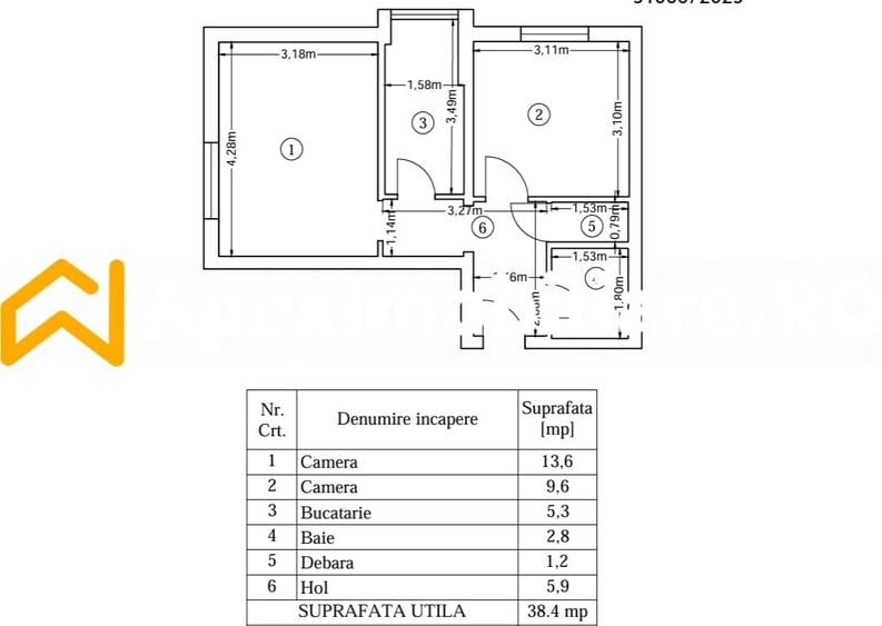 Apartament cu 2 camere decomandat, mobilat în Berceni