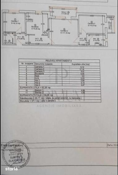 Apartament cu 3 camere decomandat în UMT
