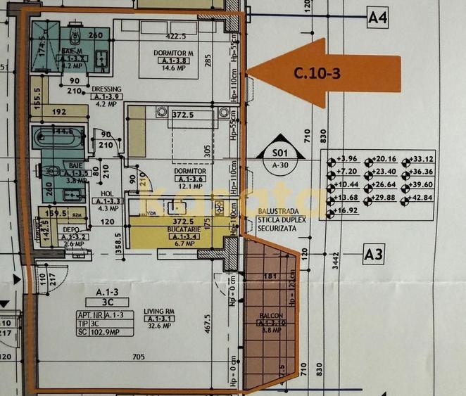 Apartament cu 3 camere semidecomandat în Barbu Văcărescu