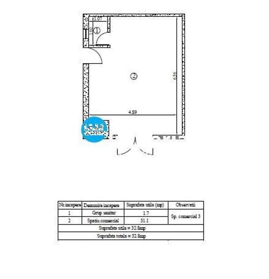 Spațiu comercial, de 35 mp, în Podu Roș