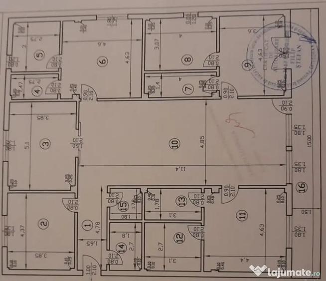Apartament cu 5 camere decomandat, mobilat în Central