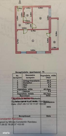 Apartament cu 2 camere în Berceni