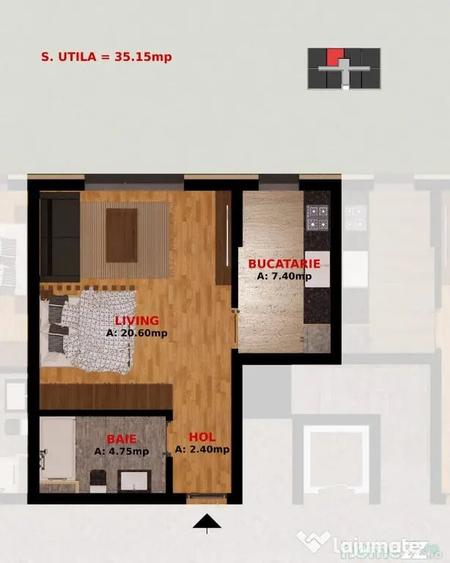 Apartament cu 2 camere decomandat în Dobroești