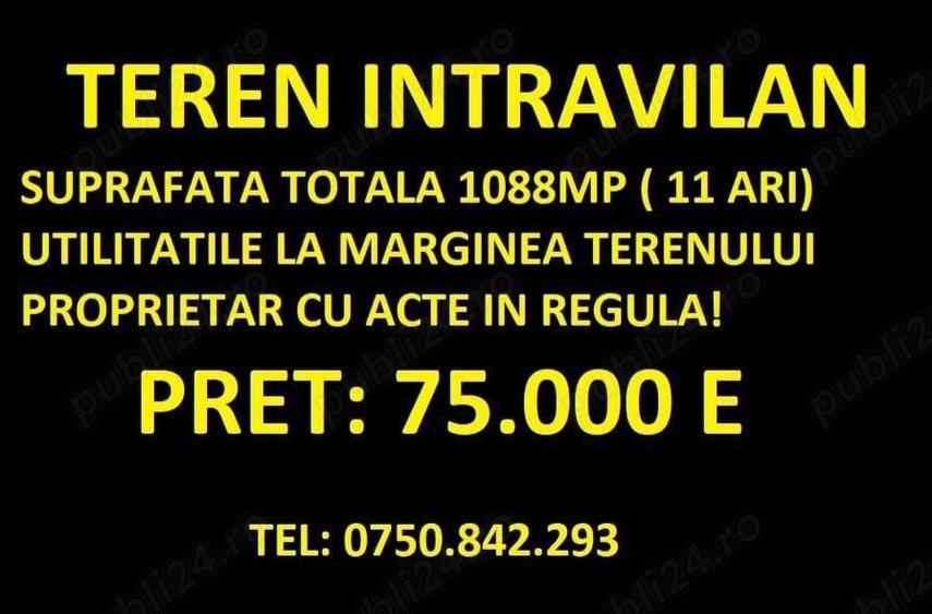 Teren de 1088 mp, în Central
