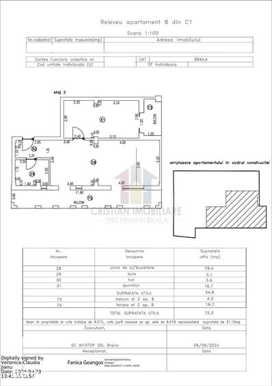 Apartament cu 2 camere în Ultracentral