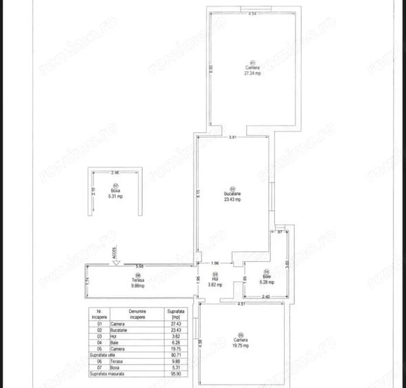 Apartament cu 3 camere decomandat, mobilat în Central