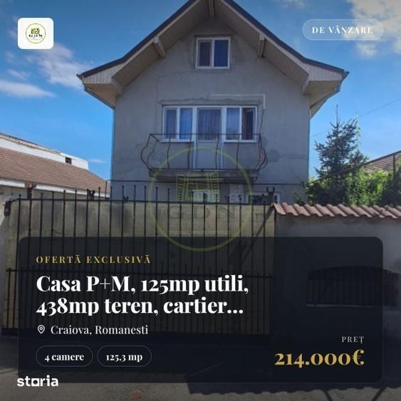 Casă cu 4 camere cu Teren 438 Mp în Romanești