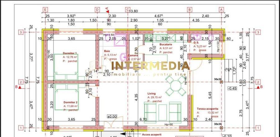 Casă individuală cu 3 camere cu Teren 300 Mp în Micești