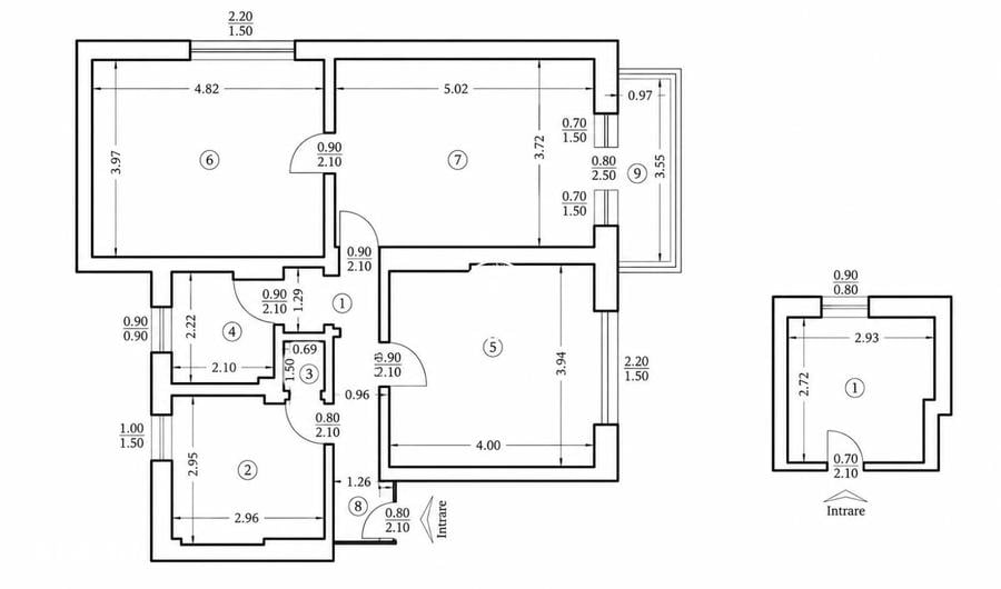 Apartament cu 3 camere în Dumești