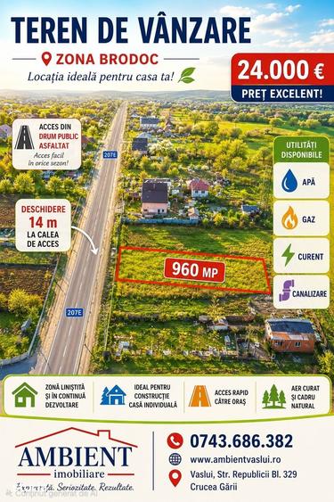 Teren de 960 mp, în Central