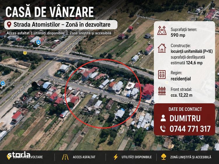 Casă cu 4 camere cu Teren 590 Mp în Central