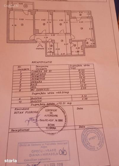 Apartament cu 3 camere decomandat în Central