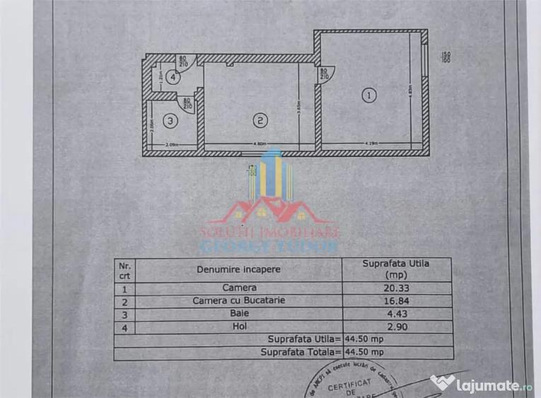 Apartament cu 2 camere semidecomandat în Chiajna