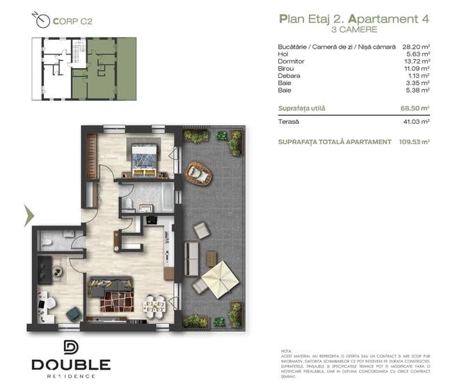 Apartament cu 3 camere în Remetea