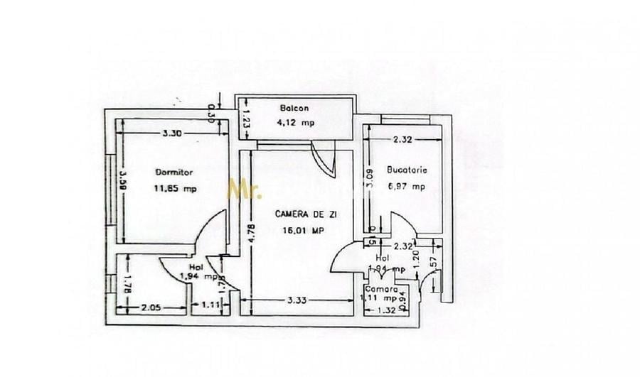 Apartament cu 2 camere semidecomandat în Crevedia