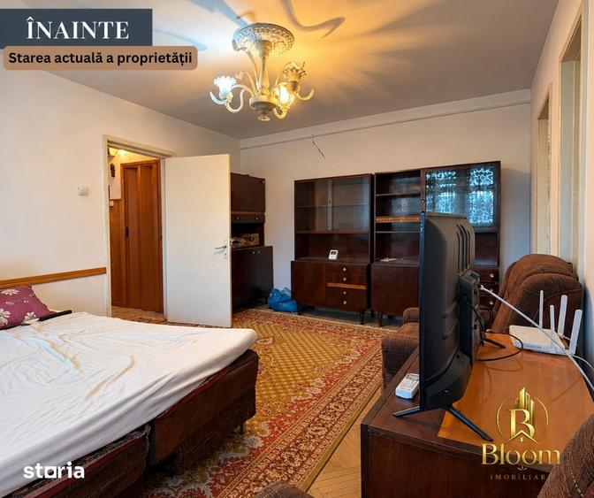Apartament cu 2 camere semidecomandat în Țiglina 3