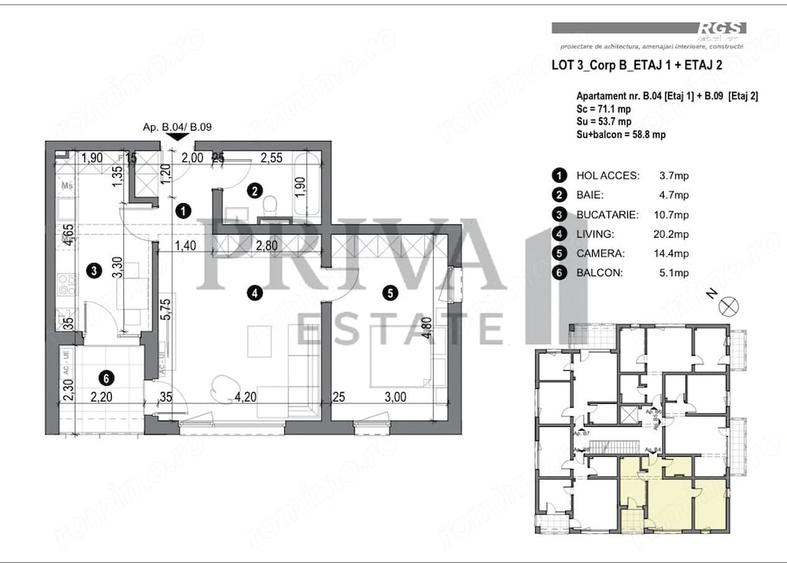 Apartament cu 2 camere decomandat în Freidorf