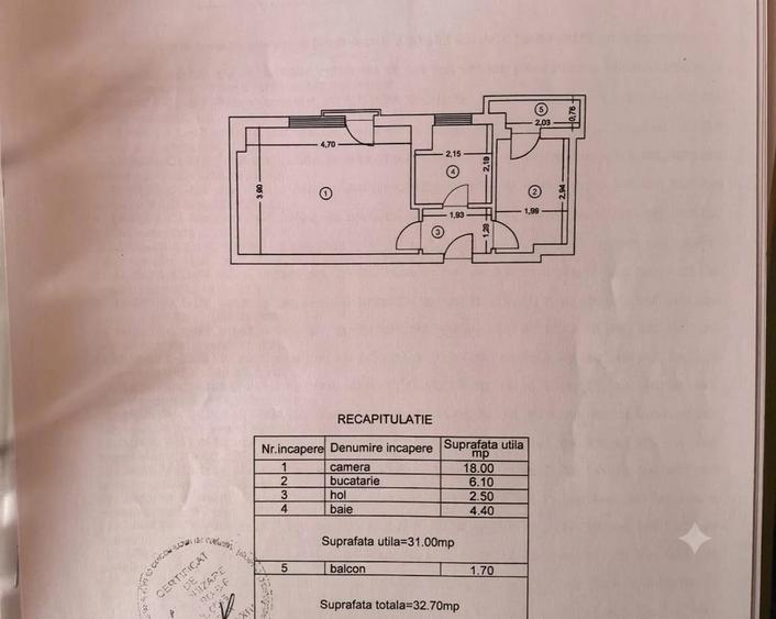 Garsonieră decomandată în Podu Roș