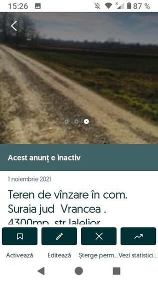 Teren de 4300 mp, în Suraia