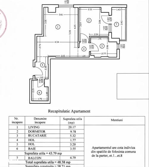 Apartament cu 2 camere semidecomandat în Nicolina — fotografia 1