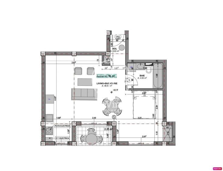 Apartament cu 2 camere în Cristian