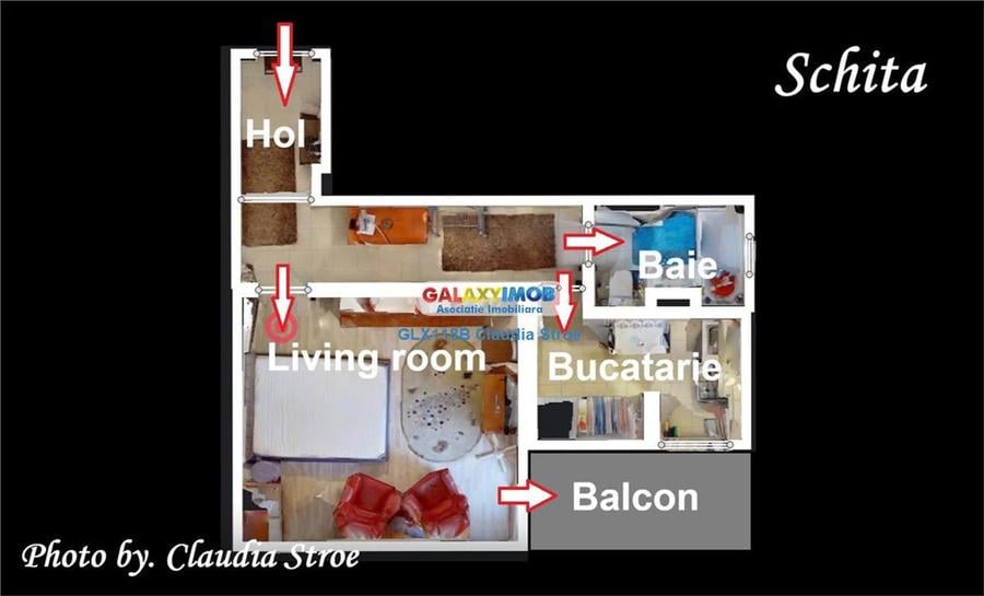 Garsonieră decomandată, mobilată în Berceni