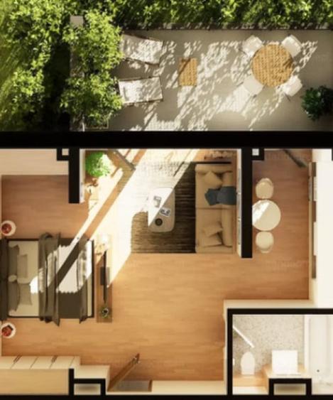 Apartament 1 CAM, SU 43.98MP si GRADINA , zona INTRE LACURI - 2