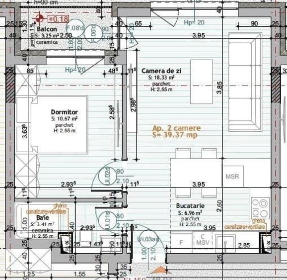 Apartament cu 2 camere decomandat în Calea Moldovei
