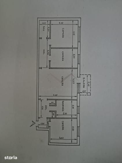 Apartament cu 4 camere semidecomandat în Alexandru cel Bun