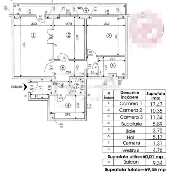 Apartament cu 3 camere decomandat în Drumul Taberei