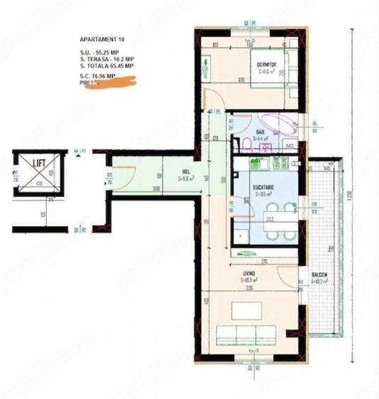 Apartament cu 2 camere decomandat în Central