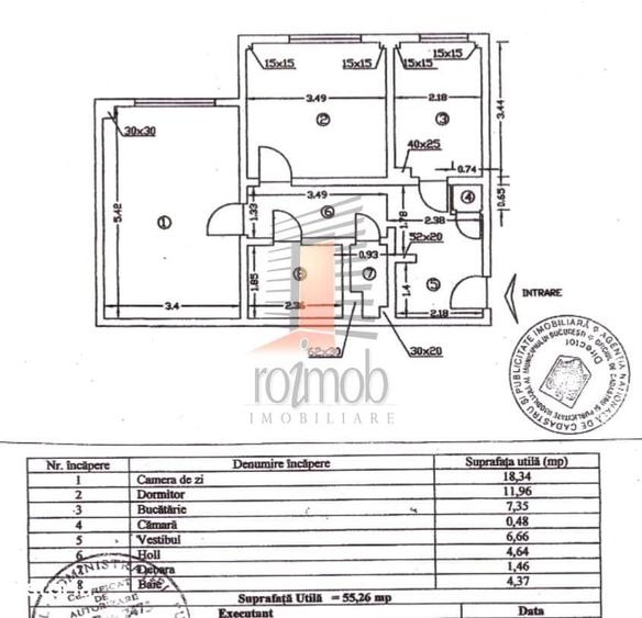 Apartament cu 2 camere decomandat în Tei