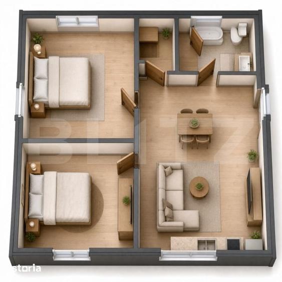 Apartament cu 3 camere decomandat în Central