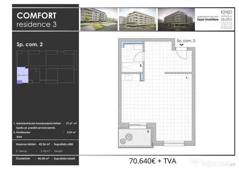 Spațiu comercial, de 44 mp, în Central