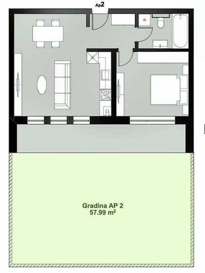 Apartament cu 2 camere decomandat în Girocului