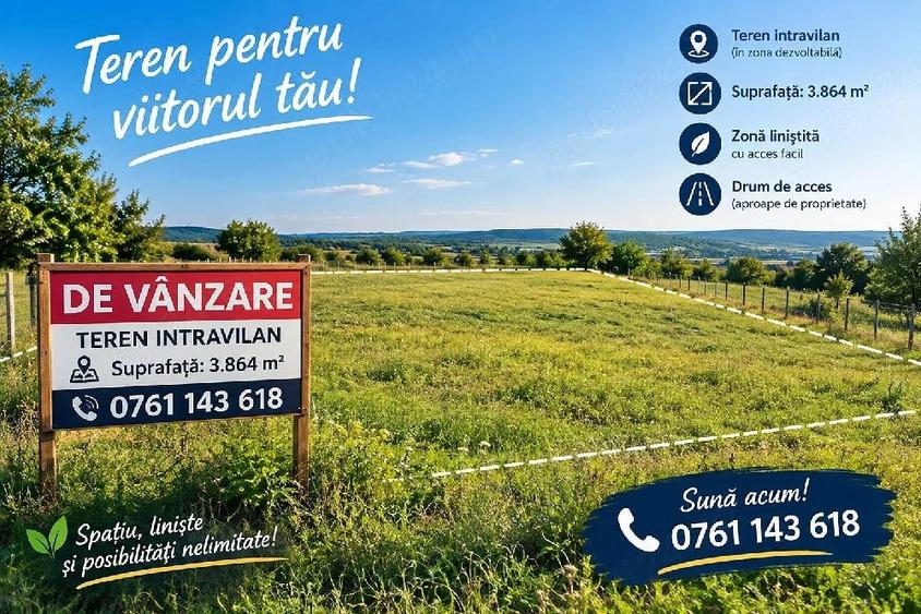 Teren de 3864 mp, în Nanov