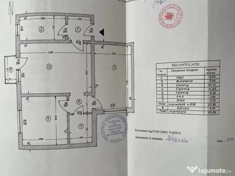 Apartament cu 3 camere semidecomandat în Giurgiului