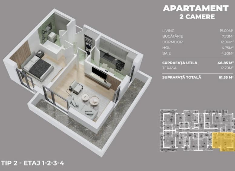 Parc Laurentiu Raiciu apartament 2 camere decomandat. - 1