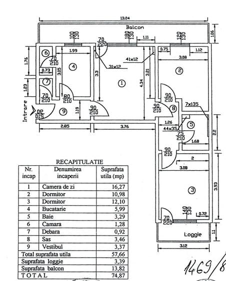 Vanzare 3 camere Zboina Neagra-Giulesti, 4/10, reabilitat, necesita renovare - 3