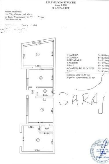 Casă cu 2 camere cu Teren 76 Mp în Libertății