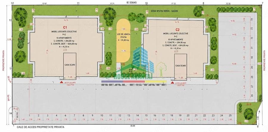 Apartament cu 3 camere decomandat în Est