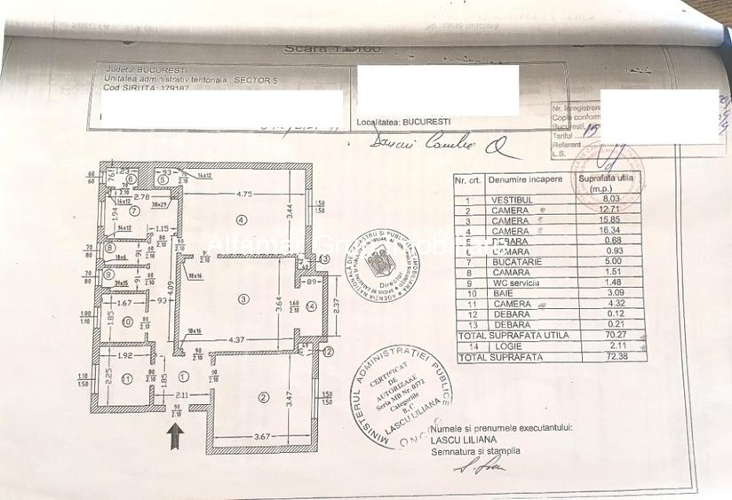 Apartament cu 3 camere în Rahova