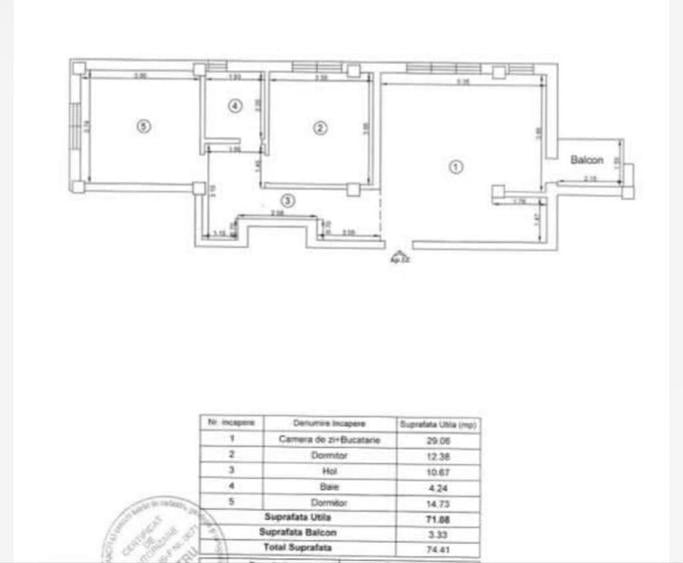 Apartament cu 3 camere în Valea Lupului