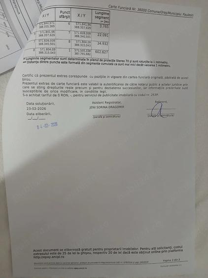 Teren de 2500000 mp, în Păuleasca