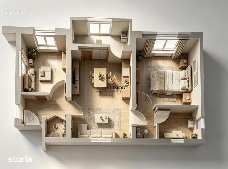 Apartament cu 2 camere semidecomandat în Democrației