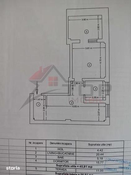 Apartament cu 2 camere în Miroslava