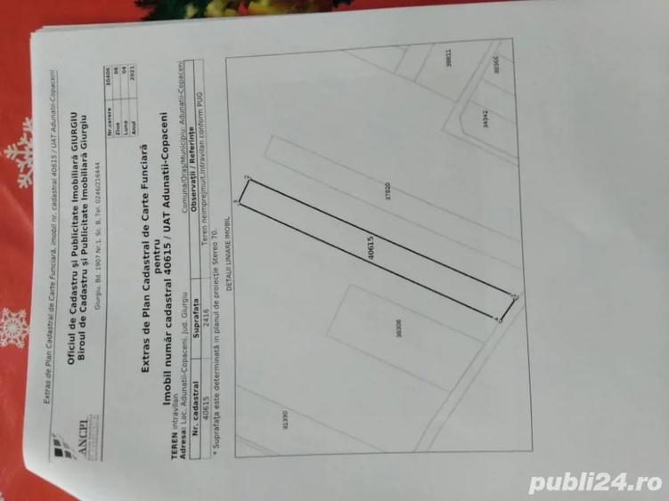 Teren de 2500 mp, în Adunații-Copăceni