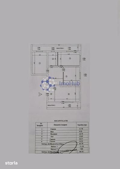 Apartament cu 3 camere în Bârnova